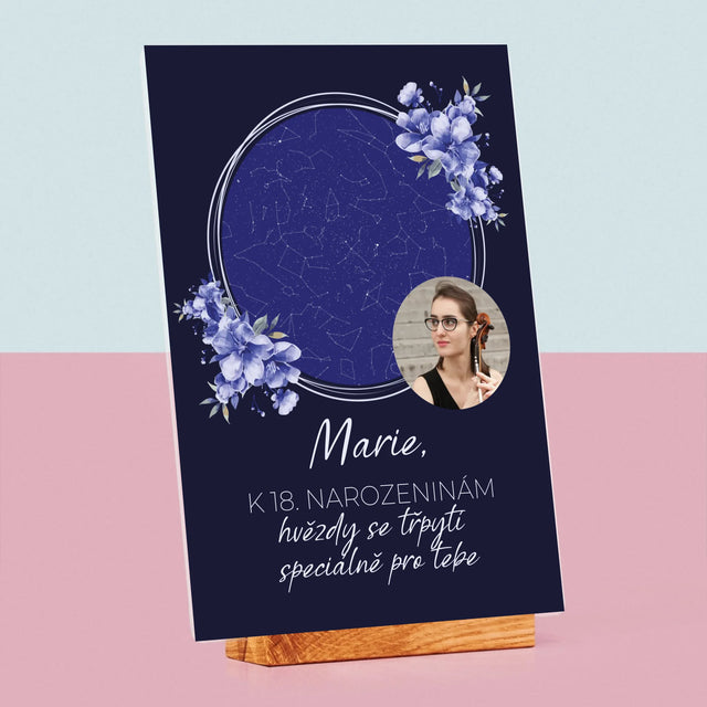 Hvězdná Mapa: Hvězdná Mapa: Hvězdy Se Třpytí - Tisk Na Akrylovém Skle