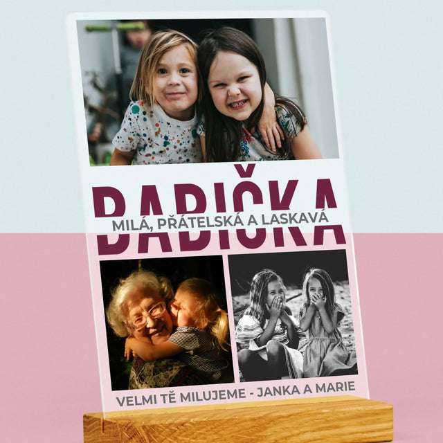 Fotokoláž: Babička - Tisk Na Akrylovém Skle