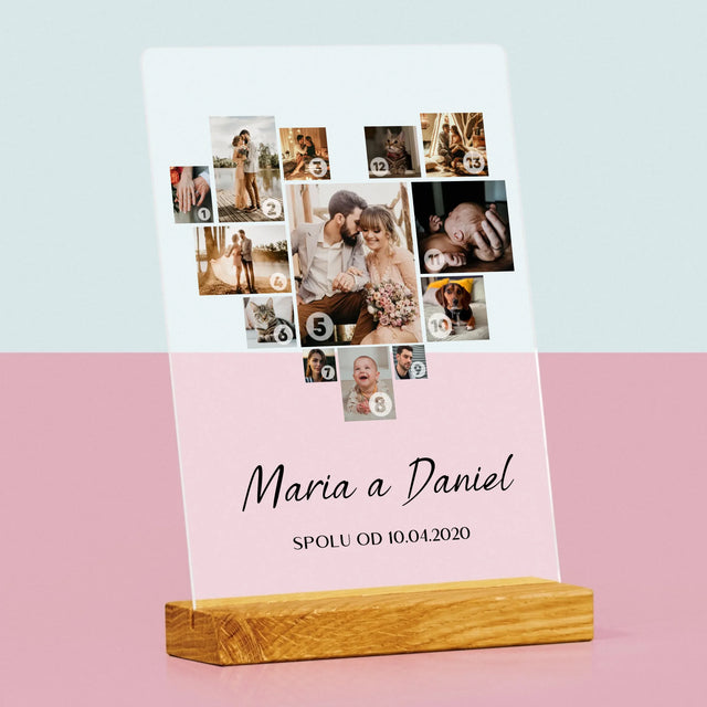 Fotokoláž: Srdce Koláž - Tisk Na Akrylovém Skle