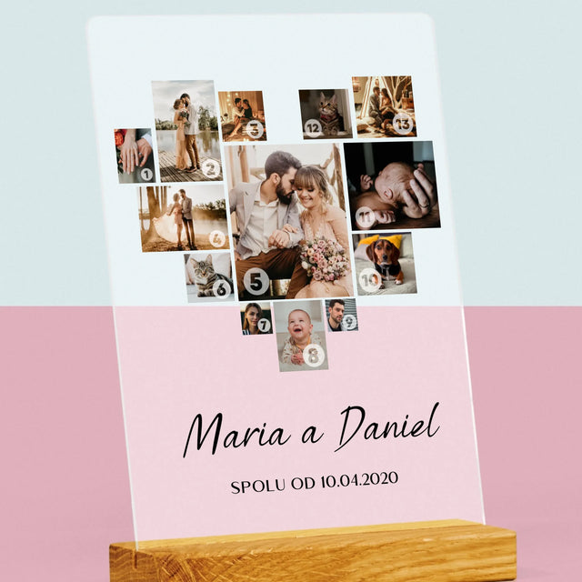 Fotokoláž: Srdce Koláž - Tisk Na Akrylovém Skle