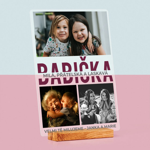 Fotokoláž: Babička - Tisk Na Akrylovém Skle