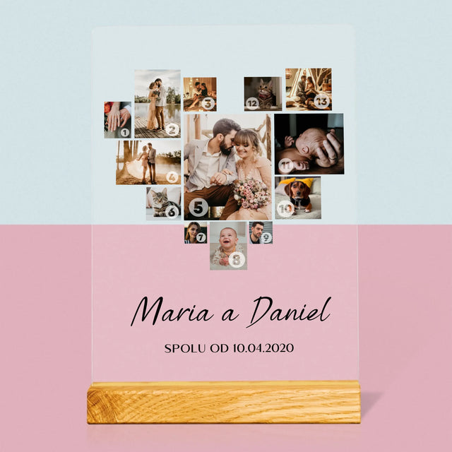 Fotokoláž: Srdce Koláž - Tisk Na Akrylovém Skle