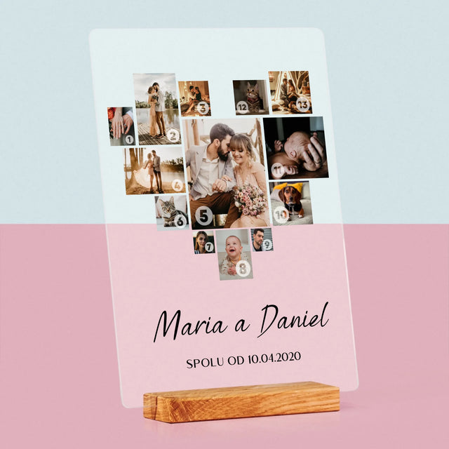 Fotokoláž: Srdce Koláž - Tisk Na Akrylovém Skle