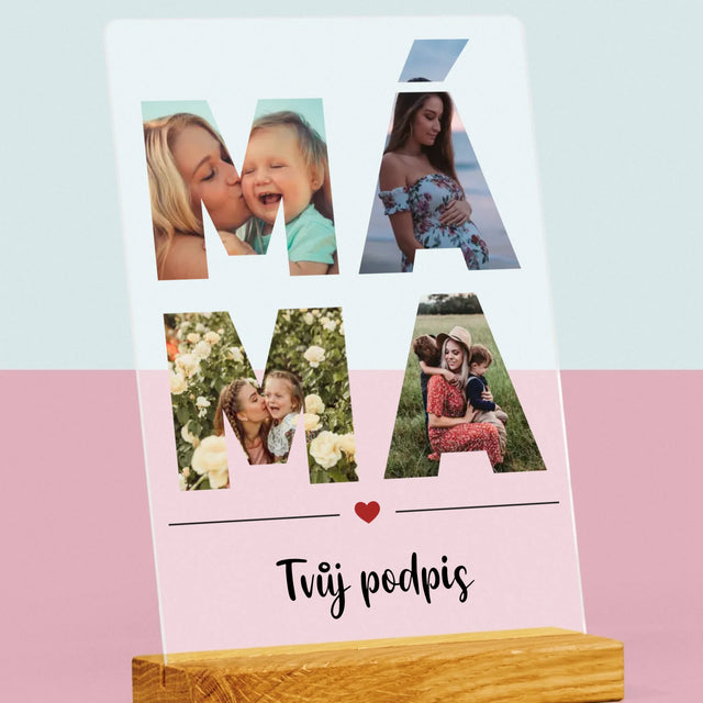 Slovo Z Fotek: Máma Z Fotek - Tisk Na Akrylovém Skle