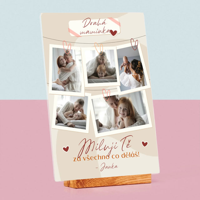 Fotokoláž: Miluji Tě Mami - Tisk Na Akrylovém Skle