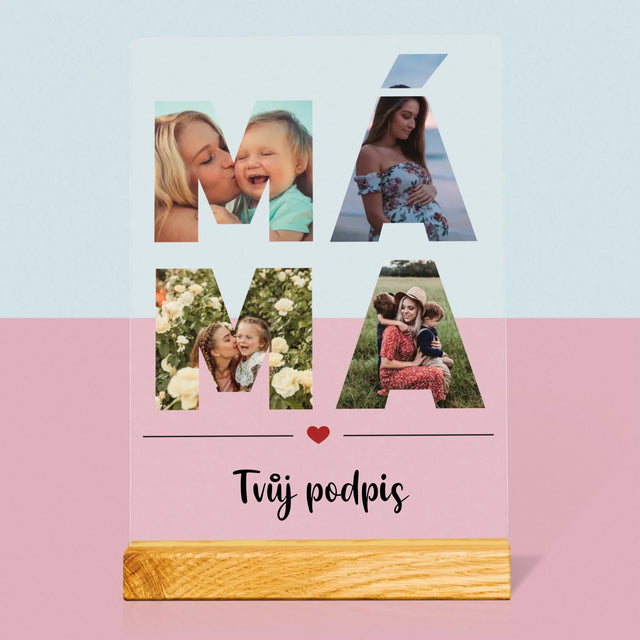 Slovo Z Fotek: Máma Z Fotek - Tisk Na Akrylovém Skle