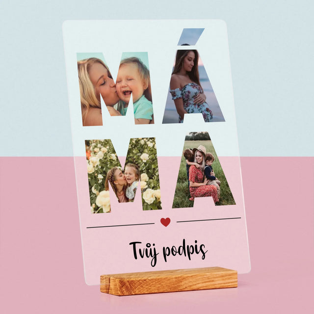 Slovo Z Fotek: Máma Z Fotek - Tisk Na Akrylovém Skle