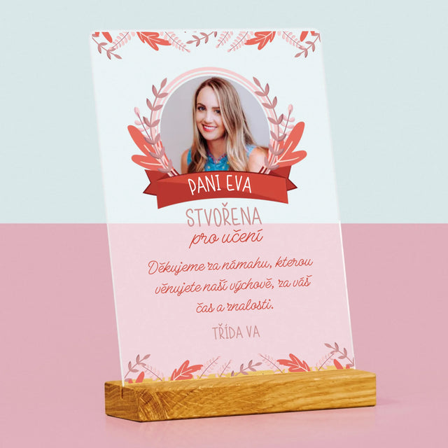 Fotka A Textem: Stvořena Pro Učení - Tisk Na Akrylovém Skle