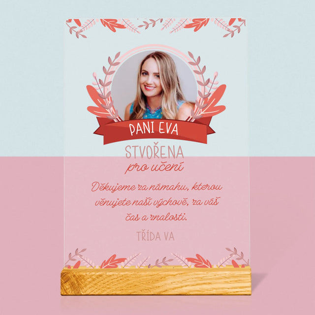 Fotka A Textem: Stvořena Pro Učení - Tisk Na Akrylovém Skle