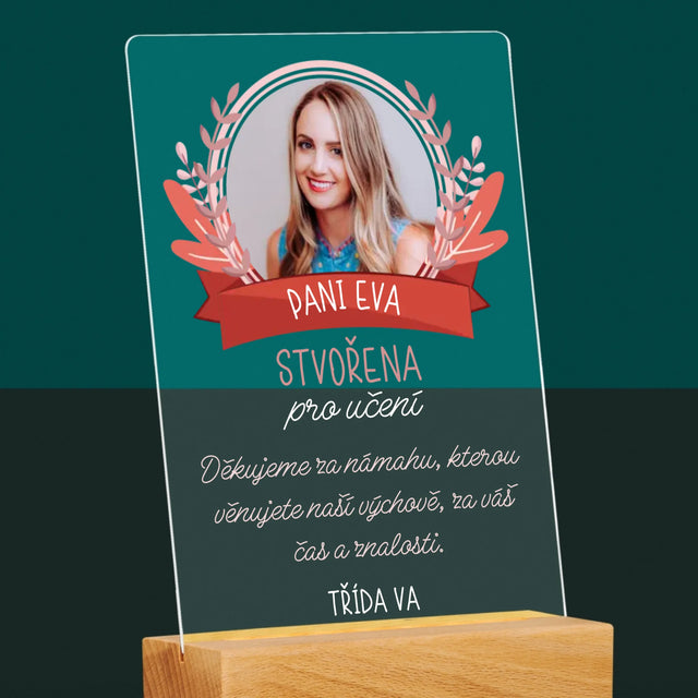 Fotka A Textem: Stvořena Pro Učení - Tisk Na Akrylovém Skle