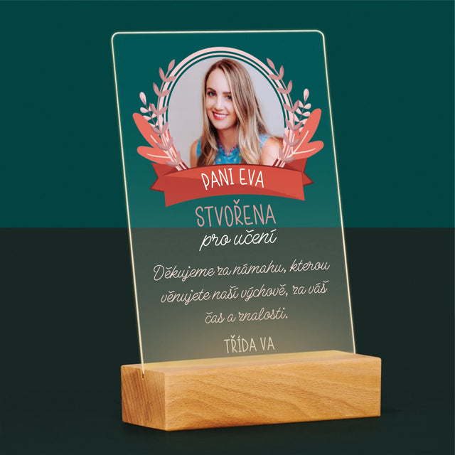 Fotka A Textem: Stvořena Pro Učení - Tisk Na Akrylovém Skle