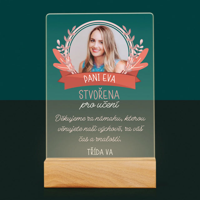 Fotka A Textem: Stvořena Pro Učení - Tisk Na Akrylovém Skle