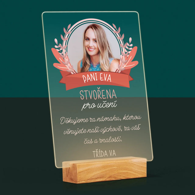 Fotka A Textem: Stvořena Pro Učení - Tisk Na Akrylovém Skle
