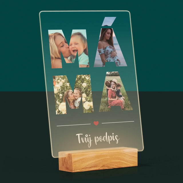Slovo Z Fotek: Máma Z Fotek - Tisk Na Akrylovém Skle