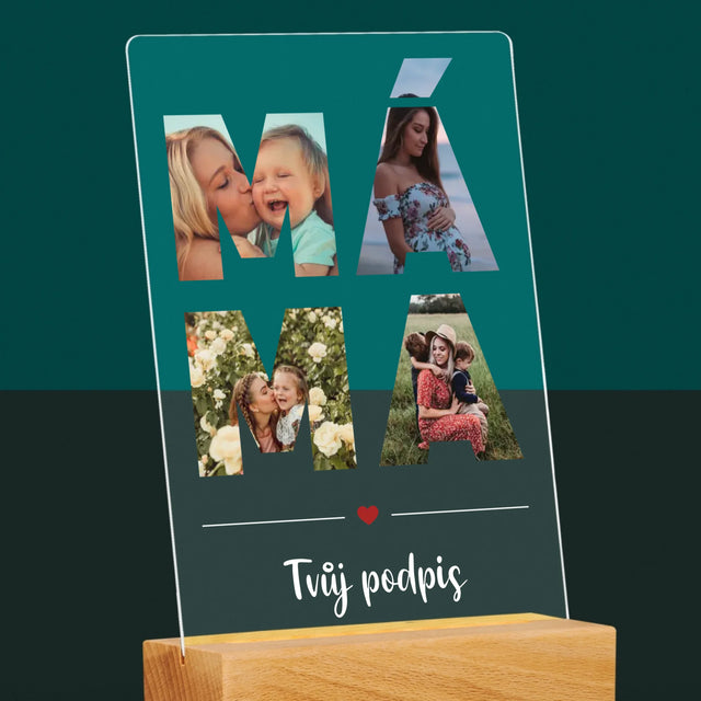Slovo Z Fotek: Máma Z Fotek - Tisk Na Akrylovém Skle