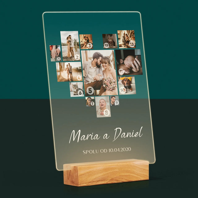 Fotokoláž: Srdce Koláž - Tisk Na Akrylovém Skle