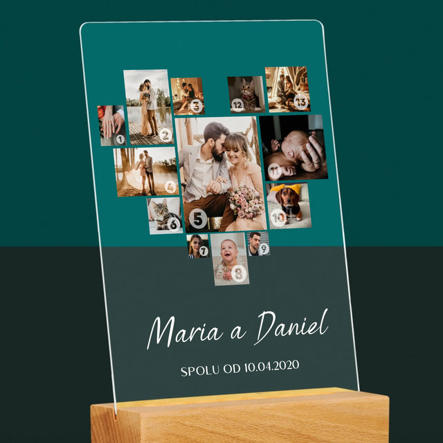 Fotokoláž: Srdce Koláž - Tisk Na Akrylovém Skle