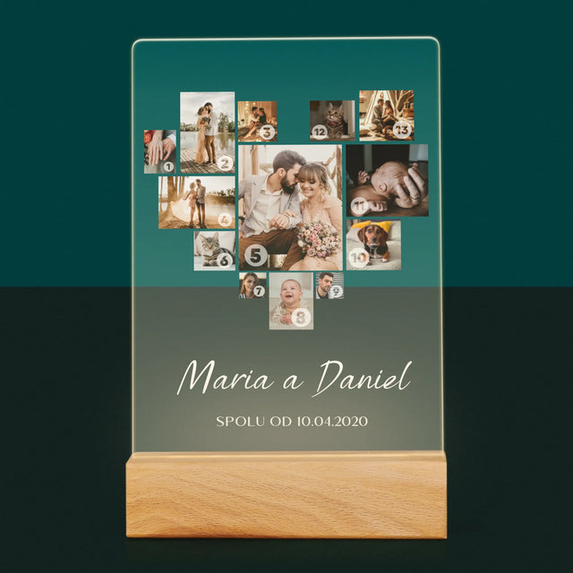 Fotokoláž: Srdce Koláž - Tisk Na Akrylovém Skle