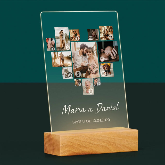 Fotokoláž: Srdce Koláž - Tisk Na Akrylovém Skle