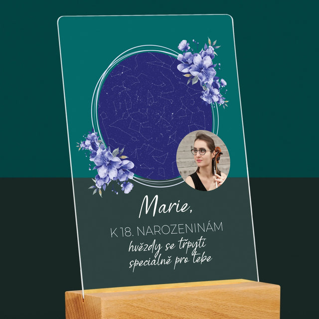 Hvězdná Mapa: Hvězdná Mapa: Hvězdy Se Třpytí - Tisk Na Akrylovém Skle