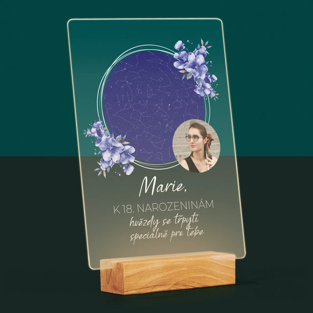 Hvězdná Mapa: Hvězdná Mapa: Hvězdy Se Třpytí - Tisk Na Akrylovém Skle