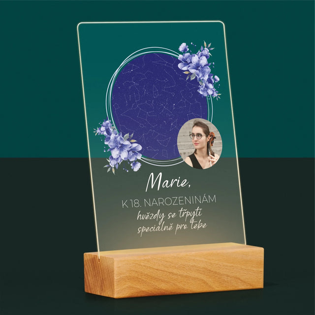 Hvězdná Mapa: Hvězdná Mapa: Hvězdy Se Třpytí - Tisk Na Akrylovém Skle