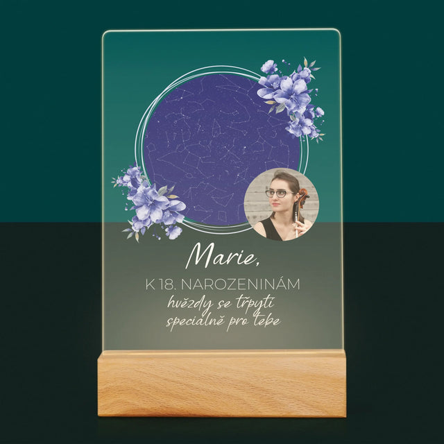 Hvězdná Mapa: Hvězdná Mapa: Hvězdy Se Třpytí - Tisk Na Akrylovém Skle