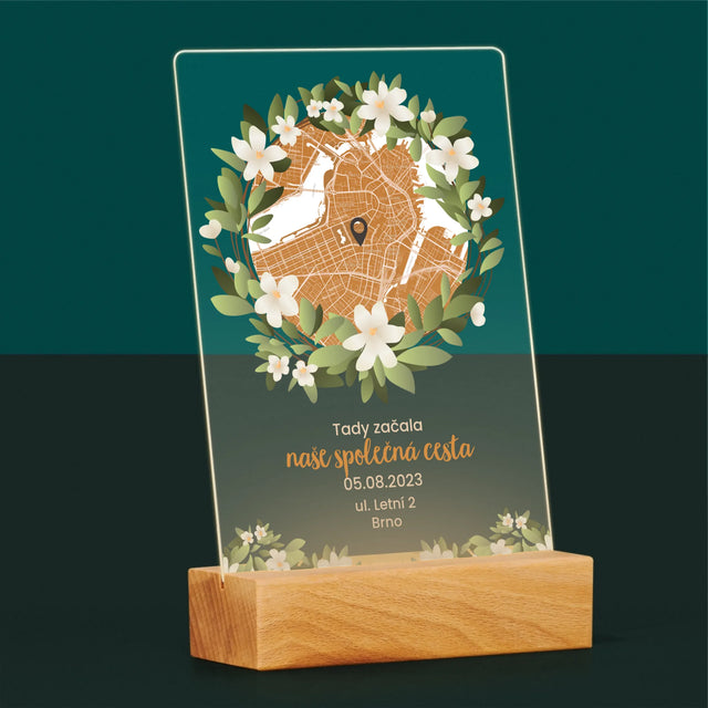 Mapa Města: Začátek Společné Cesty - Mapa Města - Tisk Na Akrylovém Skle