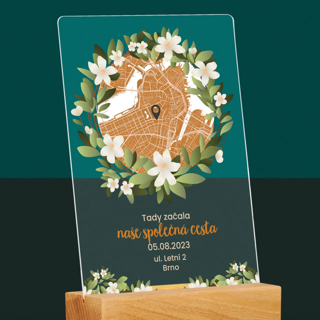 Mapa Města: Začátek Společné Cesty - Mapa Města - Tisk Na Akrylovém Skle