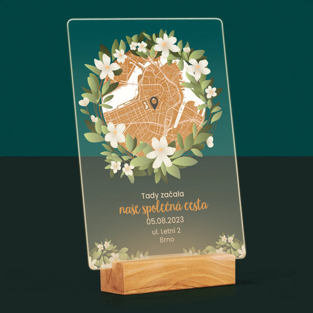 Mapa Města: Začátek Společné Cesty - Mapa Města - Tisk Na Akrylovém Skle