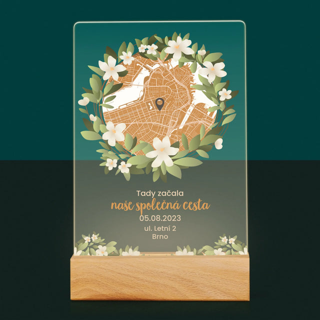 Mapa Města: Začátek Společné Cesty - Mapa Města - Tisk Na Akrylovém Skle