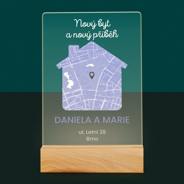 Mapa Města: Mapa Města: Nový Byt - Tisk Na Akrylovém Skle