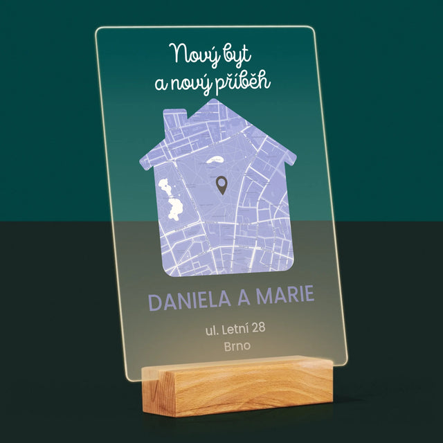 Mapa Města: Mapa Města: Nový Byt - Tisk Na Akrylovém Skle