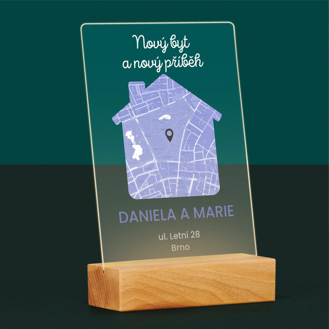 Mapa Města: Mapa Města: Nový Byt - Tisk Na Akrylovém Skle