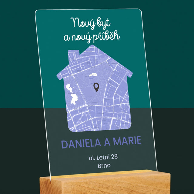 Mapa Města: Mapa Města: Nový Byt - Tisk Na Akrylovém Skle