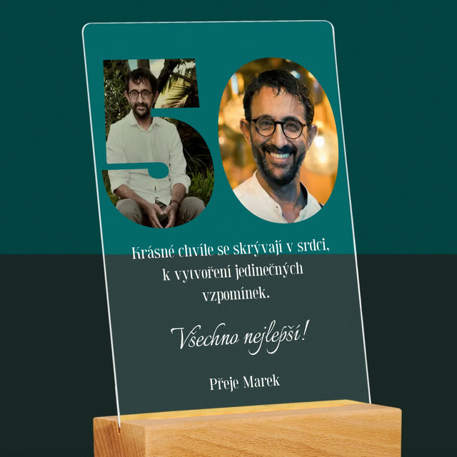 Slovo Z Fotek: 50. Narozeniny - Tisk Na Akrylovém Skle