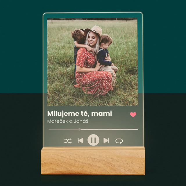 Fotka A Textem: Milujeme Tě, Mami - Tisk Na Akrylovém Skle