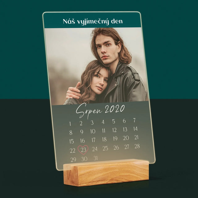 Fotka A Textem: Náš Vyjímečný Den - Tisk Na Akrylovém Skle