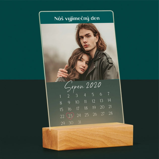 Fotka A Textem: Náš Vyjímečný Den - Tisk Na Akrylovém Skle