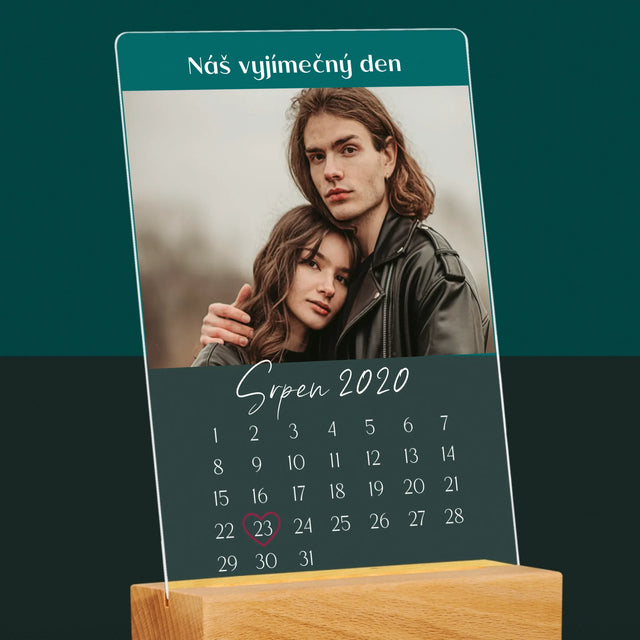 Fotka A Textem: Náš Vyjímečný Den - Tisk Na Akrylovém Skle