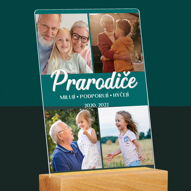 Fotokoláž: Drazí Prarodiče - Tisk Na Akrylovém Skle