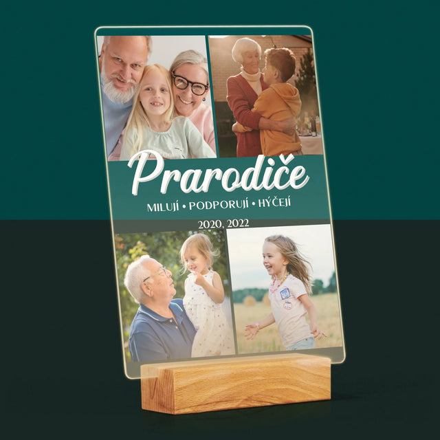 Fotokoláž: Drazí Prarodiče - Tisk Na Akrylovém Skle