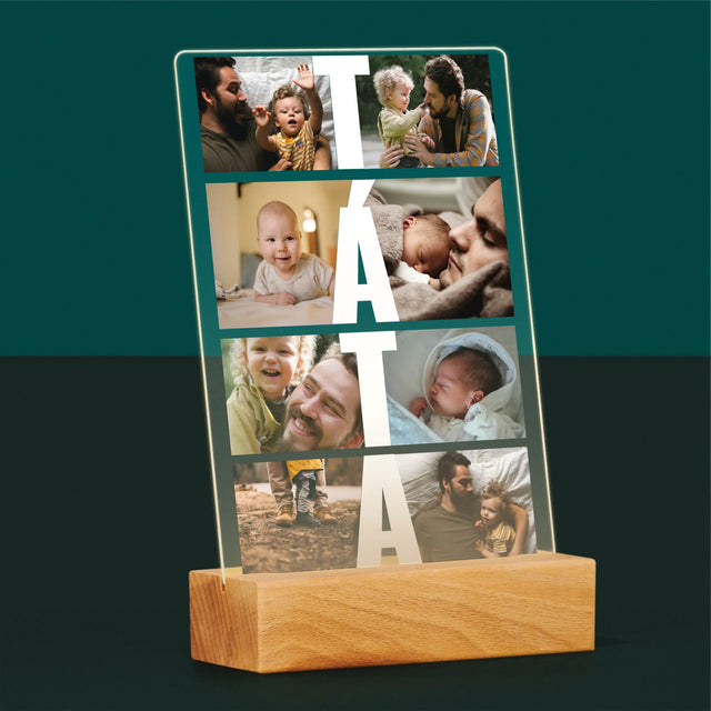 Fotokoláž: Nápis Táta - Tisk Na Akrylovém Skle