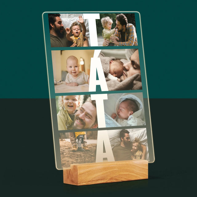 Fotokoláž: Nápis Táta - Tisk Na Akrylovém Skle