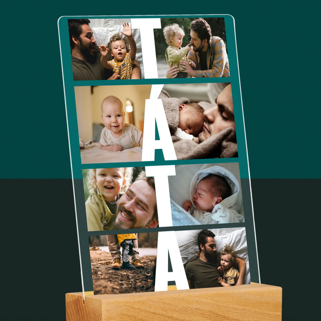 Fotokoláž: Nápis Táta - Tisk Na Akrylovém Skle