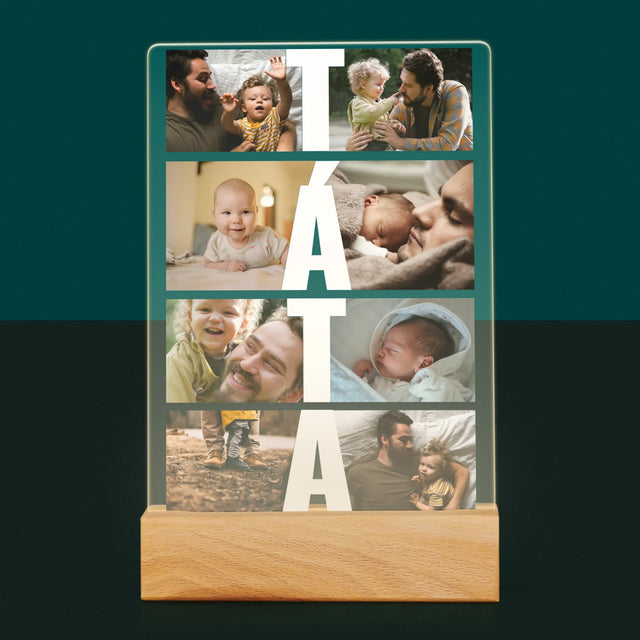 Fotokoláž: Nápis Táta - Tisk Na Akrylovém Skle