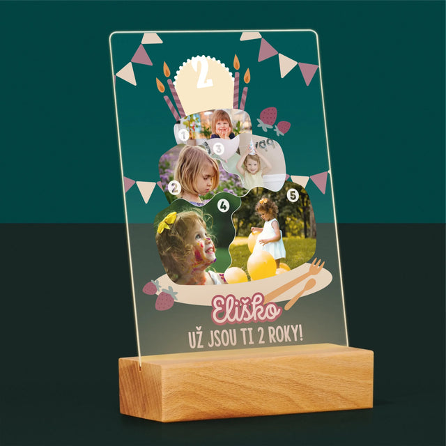Tvar Z Fotek: Narozeninový Dort - Tisk Na Akrylovém Skle