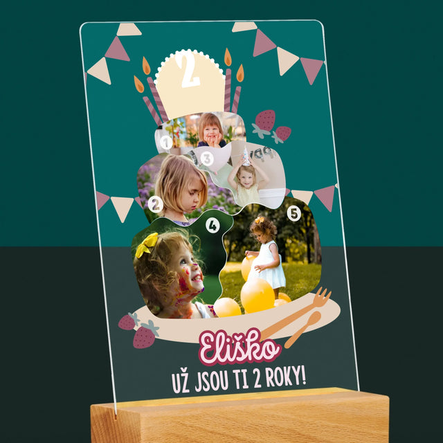 Tvar Z Fotek: Narozeninový Dort - Tisk Na Akrylovém Skle