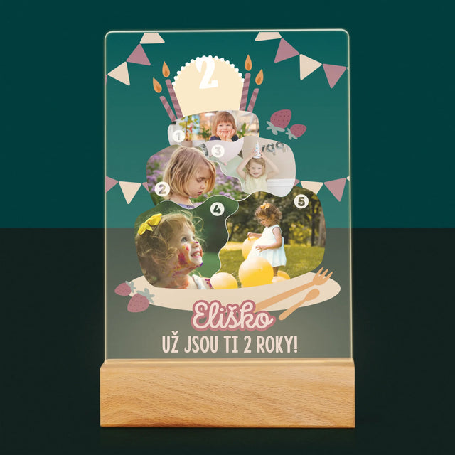 Tvar Z Fotek: Narozeninový Dort - Tisk Na Akrylovém Skle