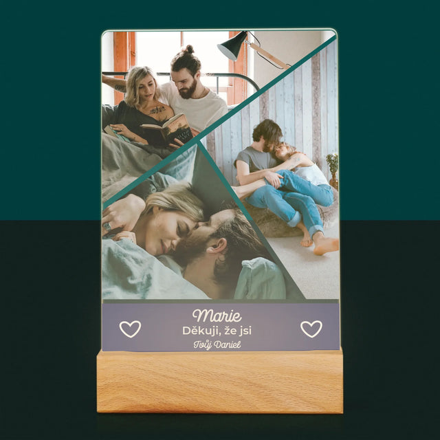 Fotokoláž: Děkuji, Že Jsi - Tisk Na Akrylovém Skle